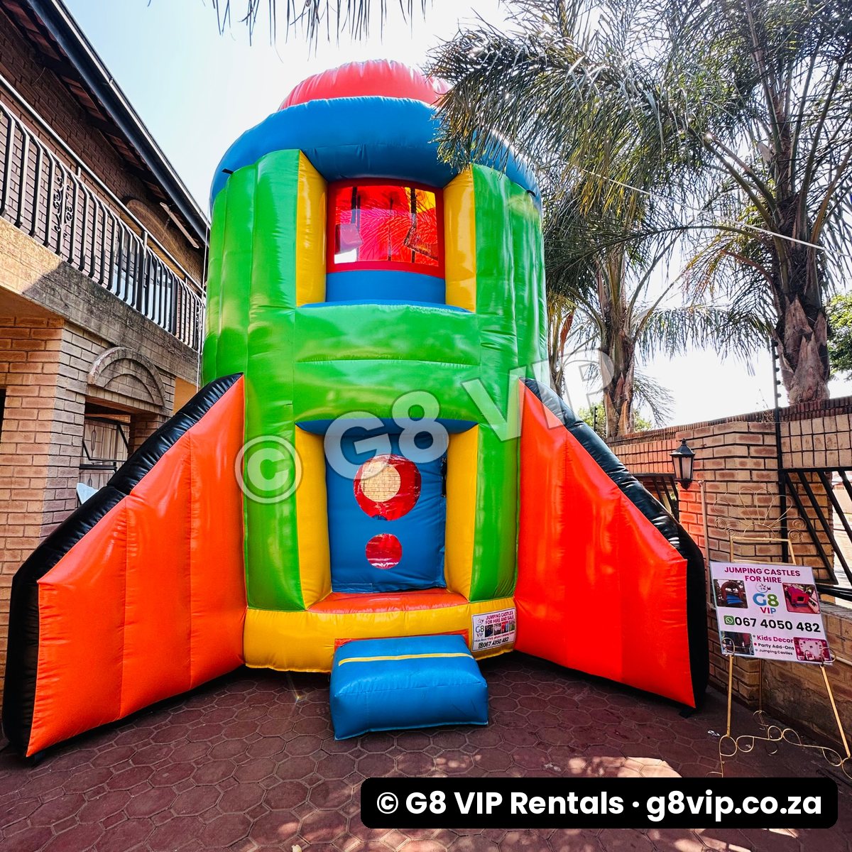 Apollo 13 Rocket - giant rocket jumping castle with slides