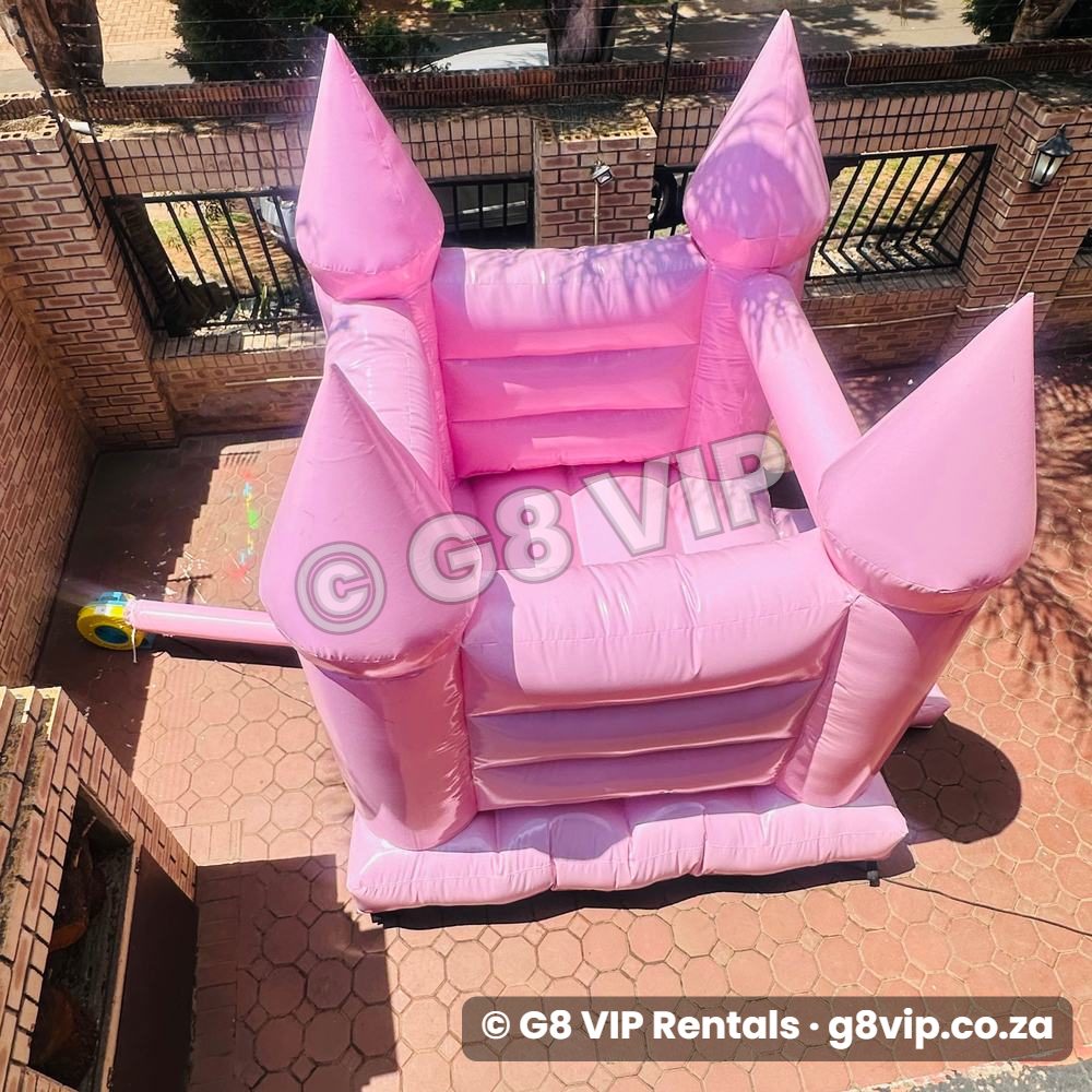 Pinky pink jumping castle - top view